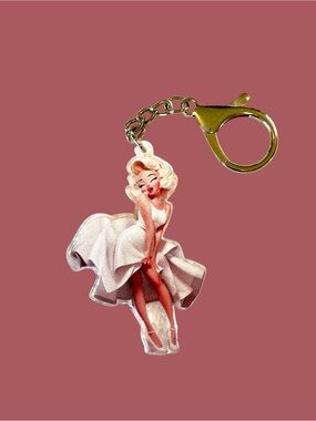 Pink Pin-Up girl 2D Acrylic gold toned toggle clasp for bags, backpacks & more
